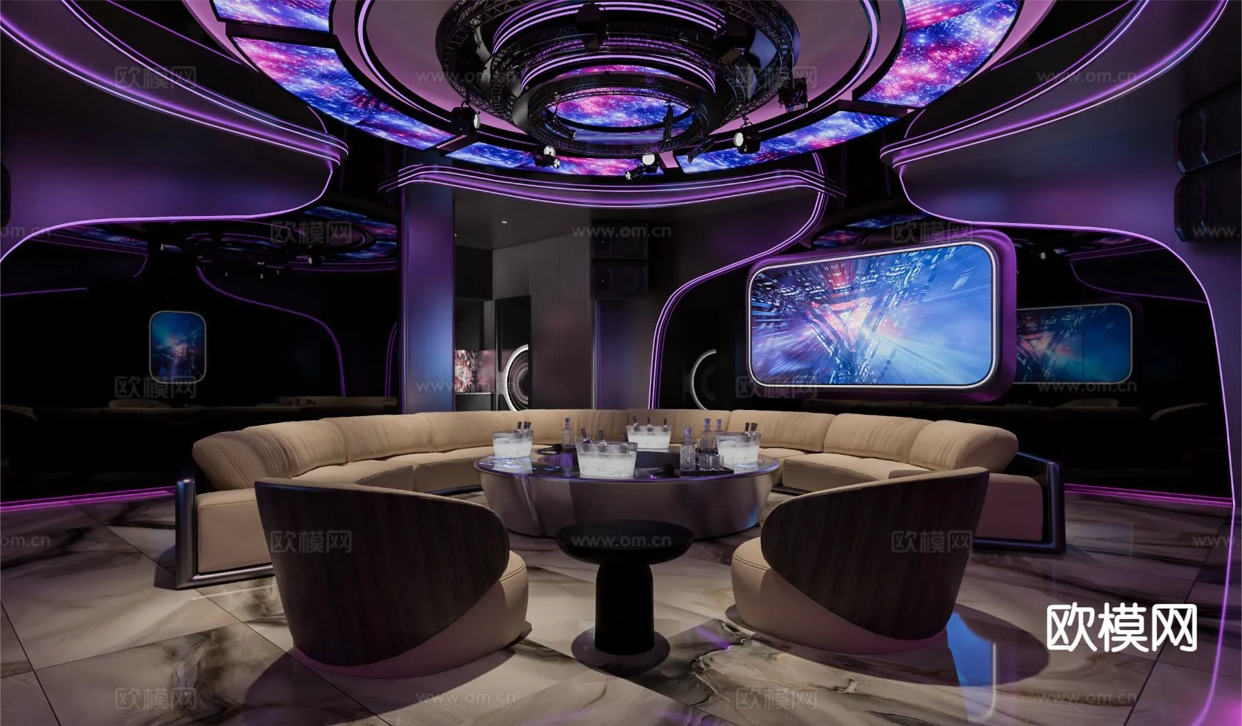 KTV Interior 3D Models – Karaoke – 071 – VRAY Render