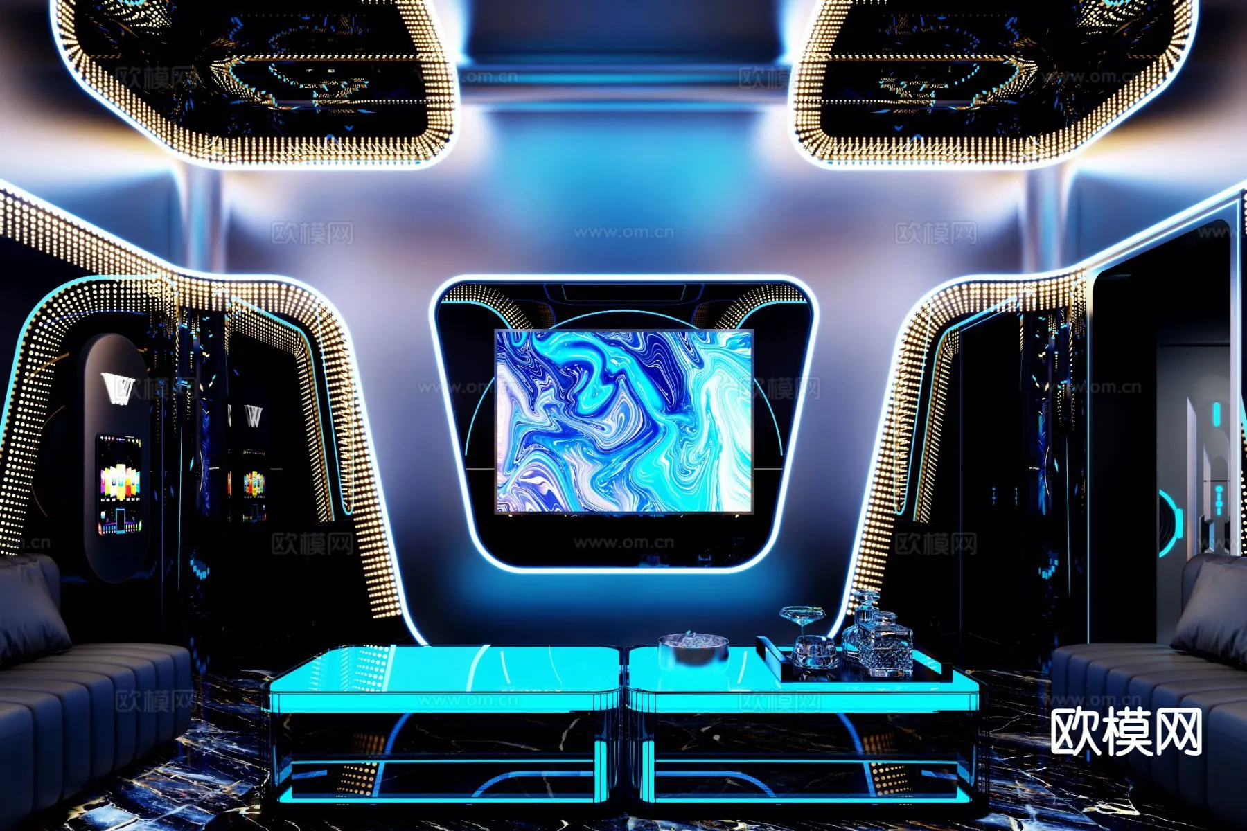 KTV Interior 3D Models – Karaoke – 073 – VRAY Render