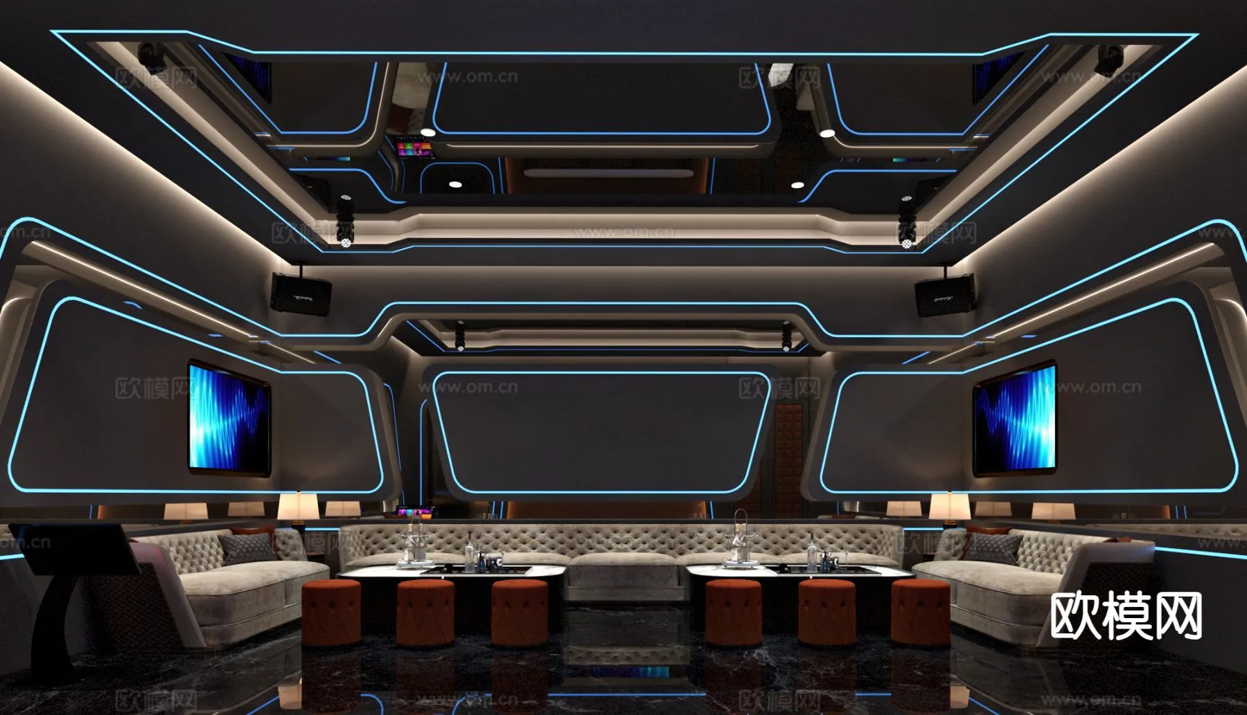 KTV Interior 3D Models – Karaoke – 078 – CORONA Render