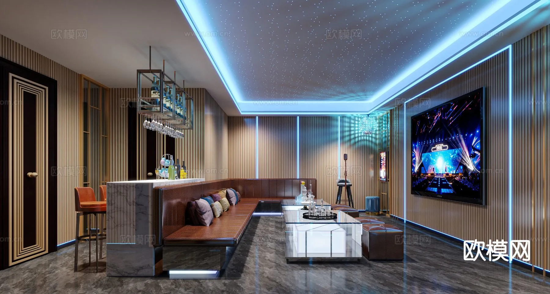 KTV Interior 3D Models – Karaoke – 080 – CORONA Render