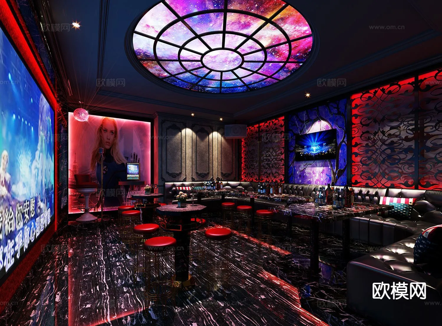 KTV Interior 3D Models – Karaoke – 081 – VRAY Render