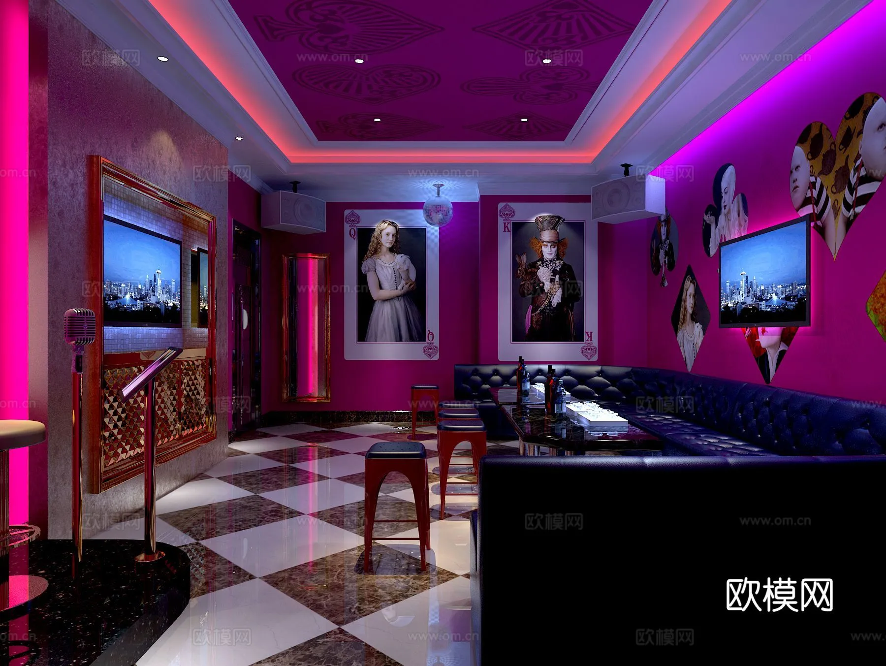 KTV Interior 3D Models – Karaoke – 087 – VRAY Render