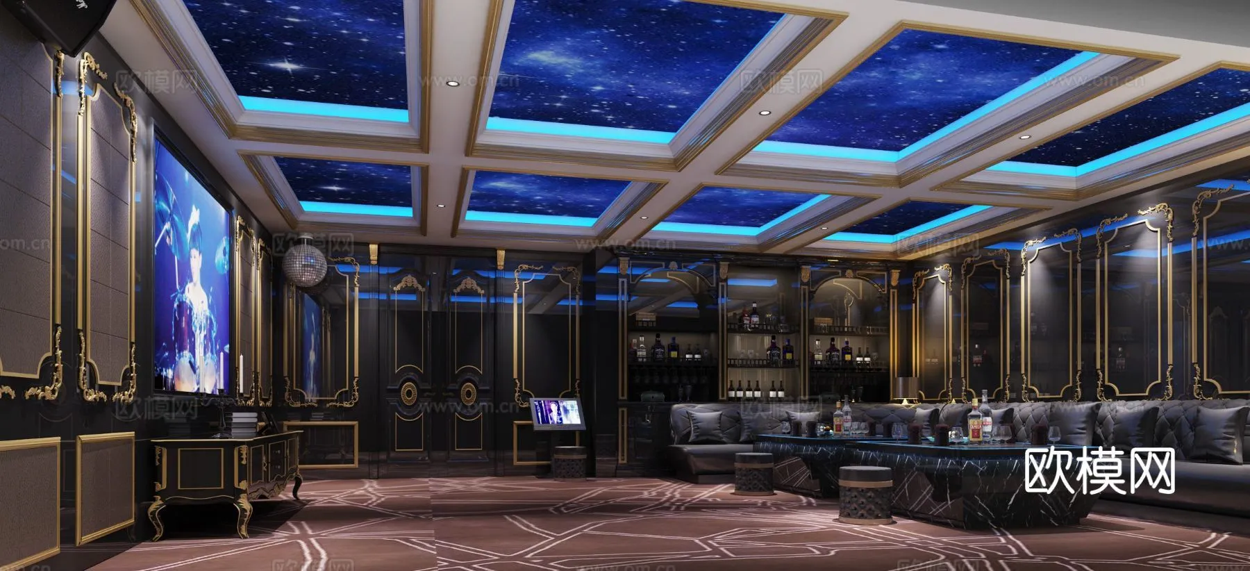 KTV Interior 3D Models – Karaoke – 088 – VRAY Render