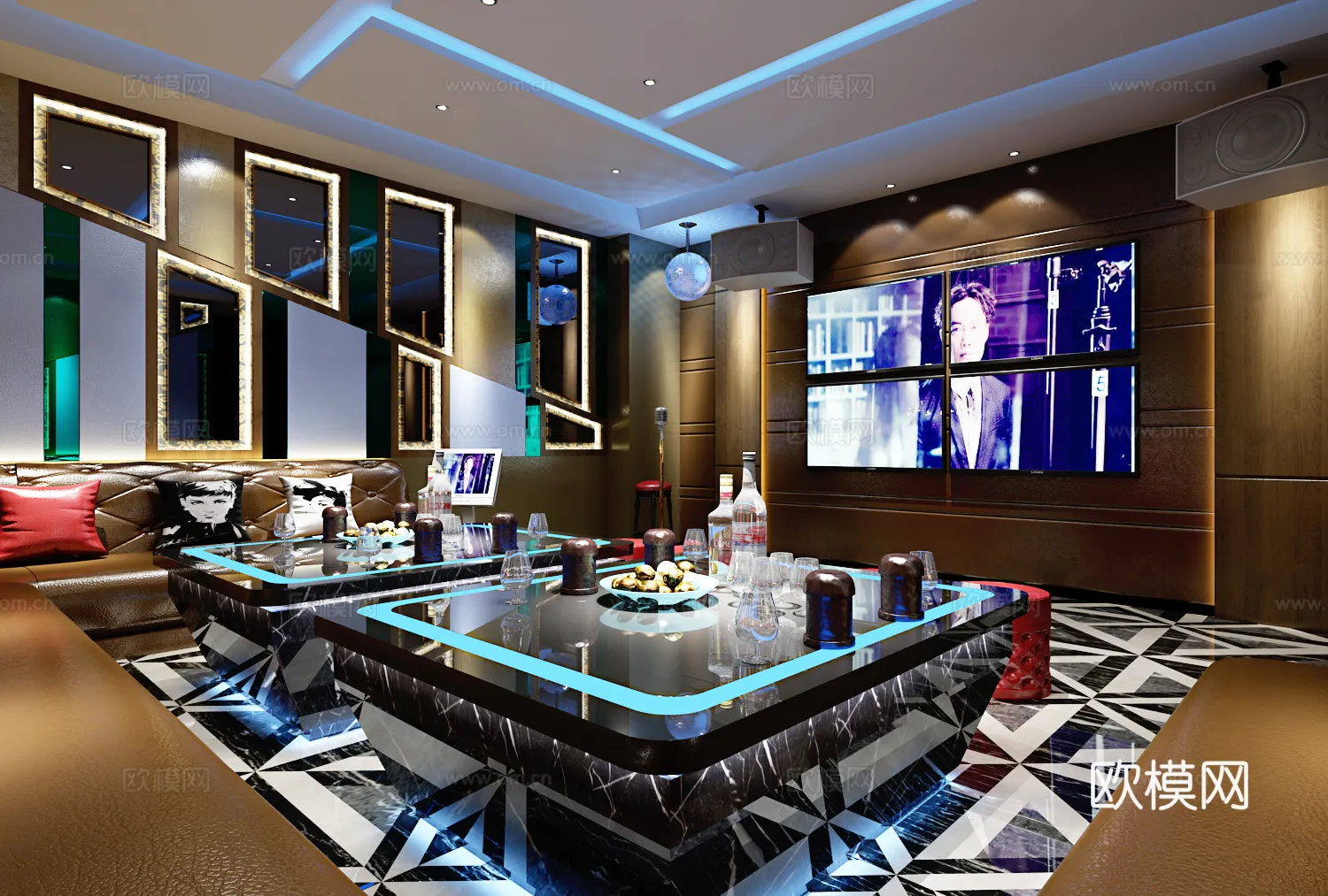 KTV Interior 3D Models – Karaoke – 089 – VRAY Render