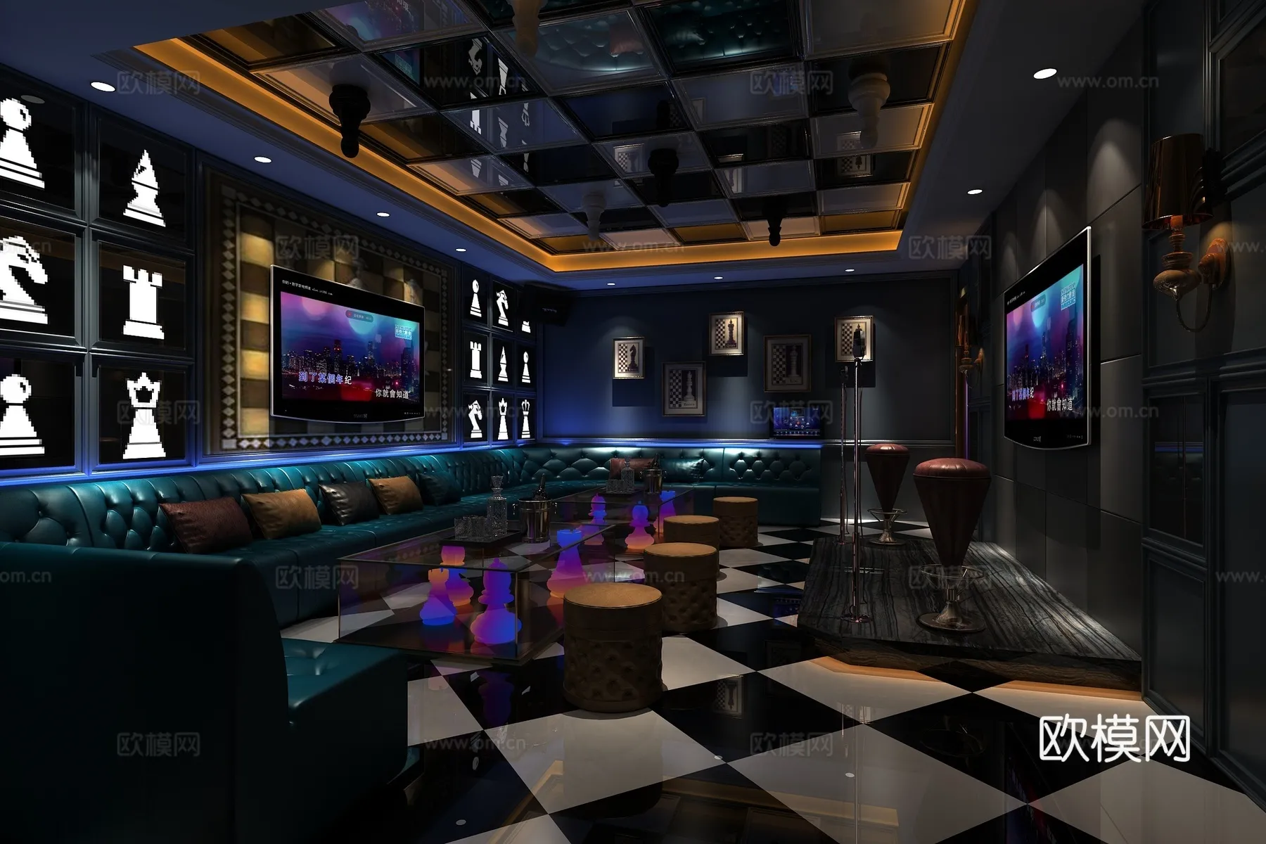 KTV Interior 3D Models – Karaoke – 091 – VRAY Render