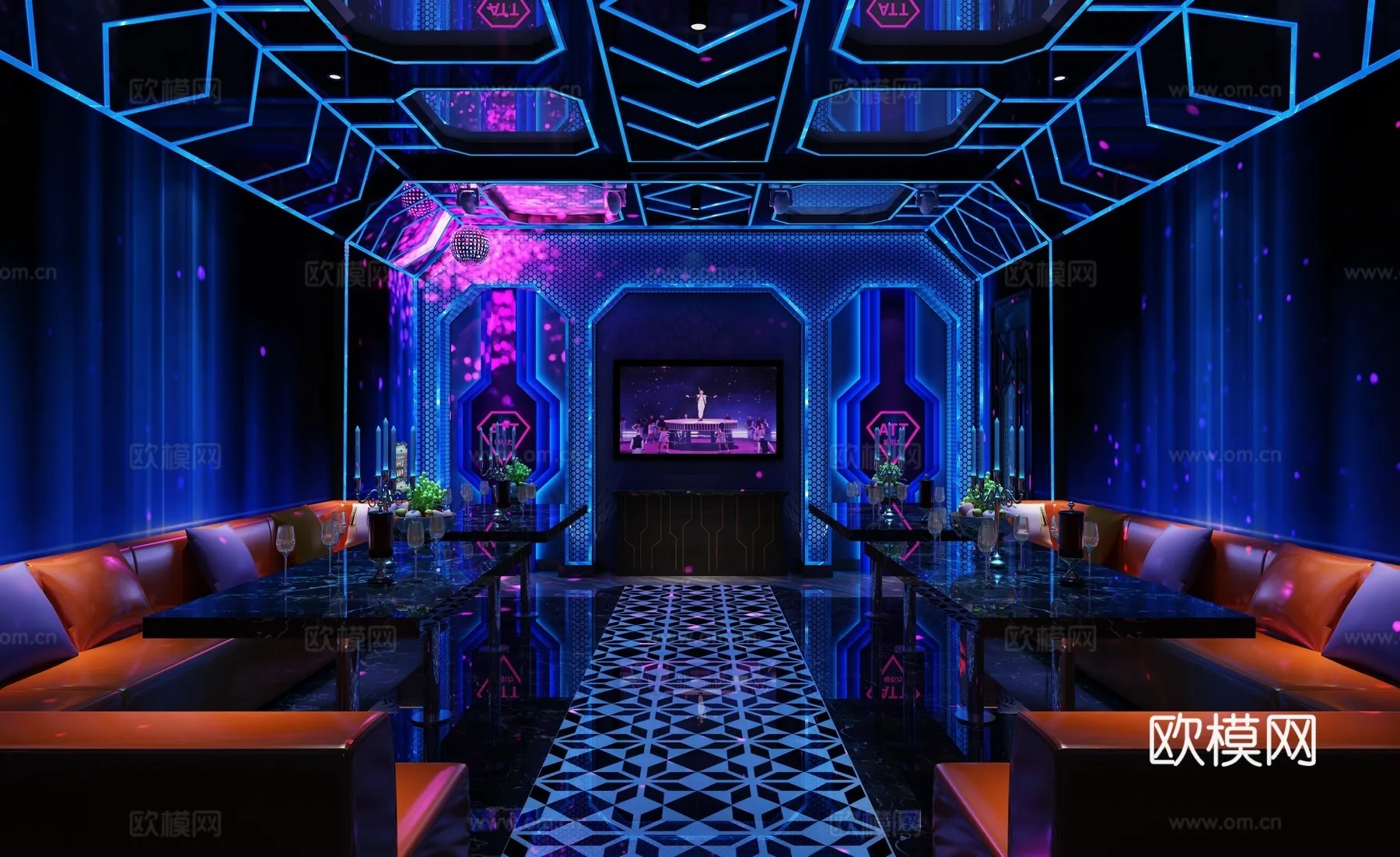 KTV Interior 3D Models – Karaoke – 092 – VRAY Render