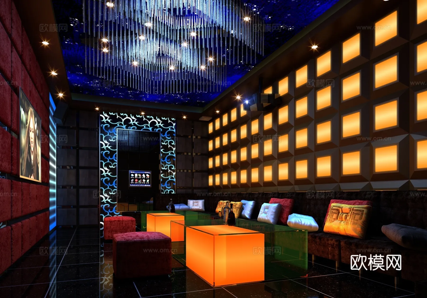 KTV Interior 3D Models – Karaoke – 095 – VRAY Render
