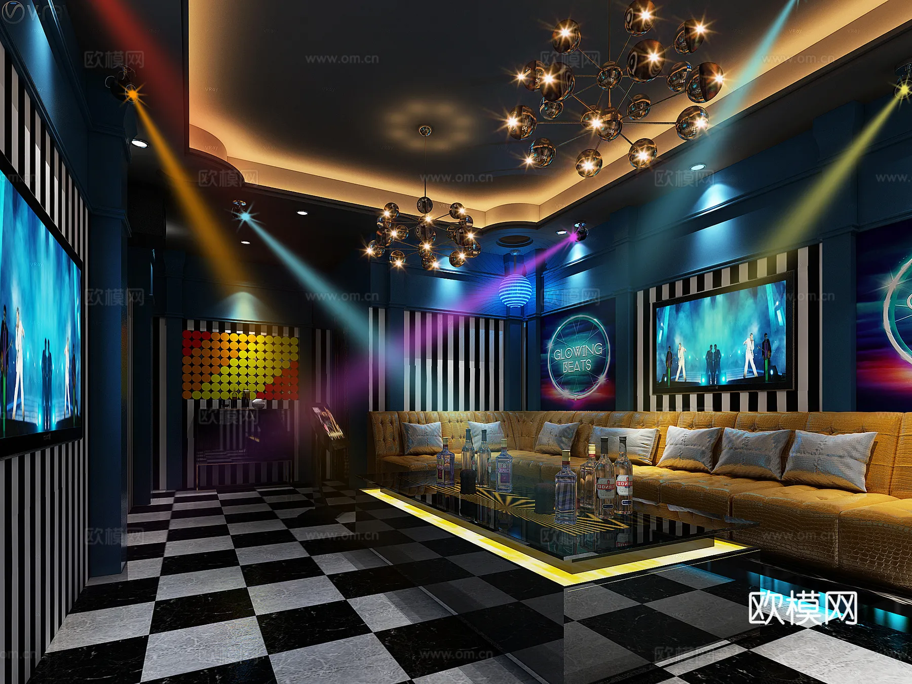 KTV Interior 3D Models – Karaoke – 098 – VRAY Render
