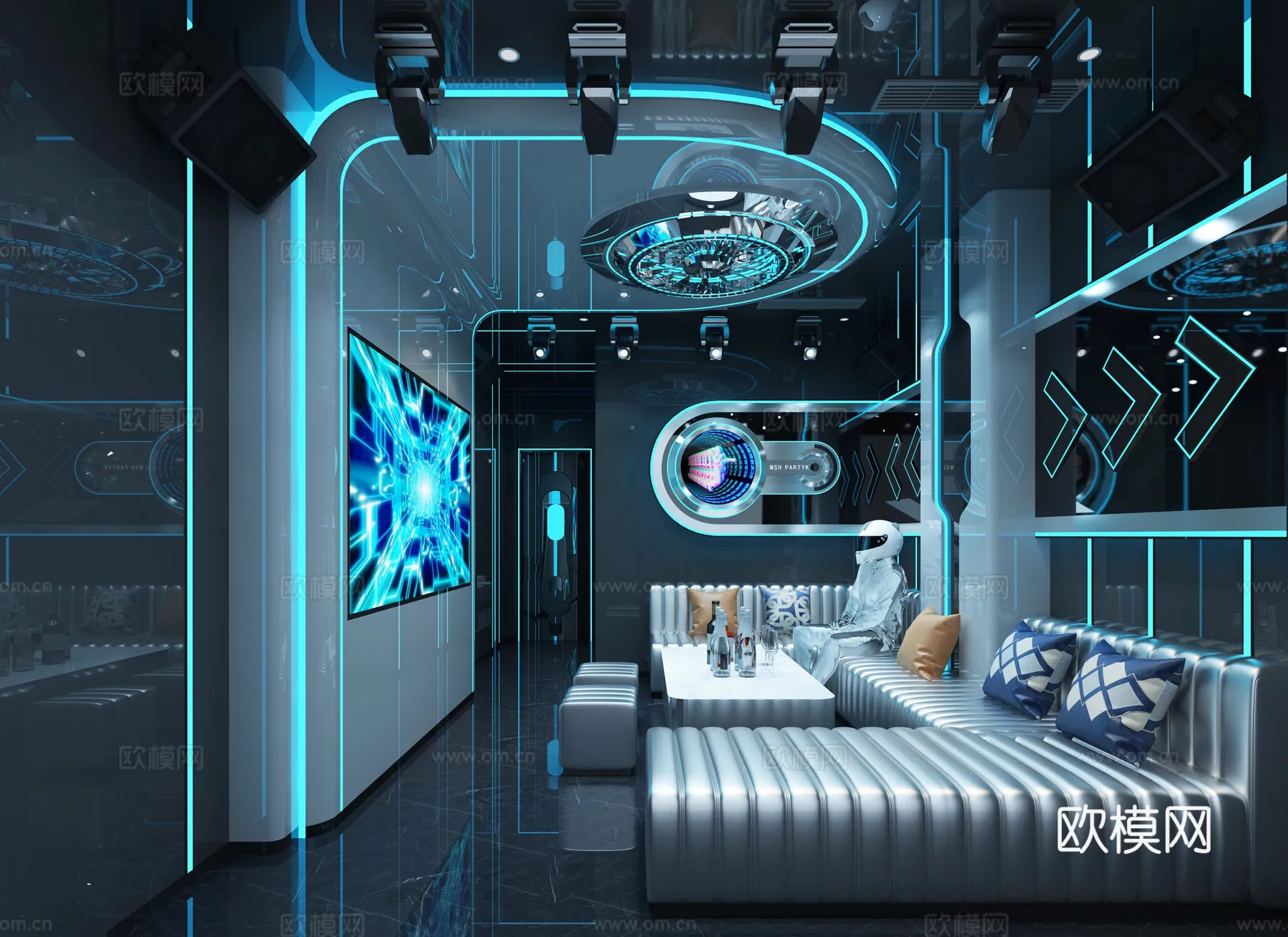 KTV Interior 3D Models – Karaoke – 109 – VRAY Render