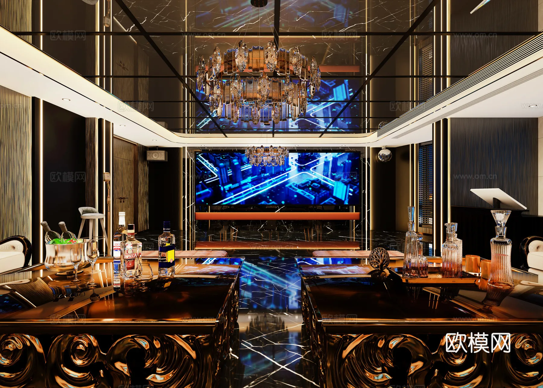 KTV Interior 3D Models – Karaoke – 117 – VRAY Render