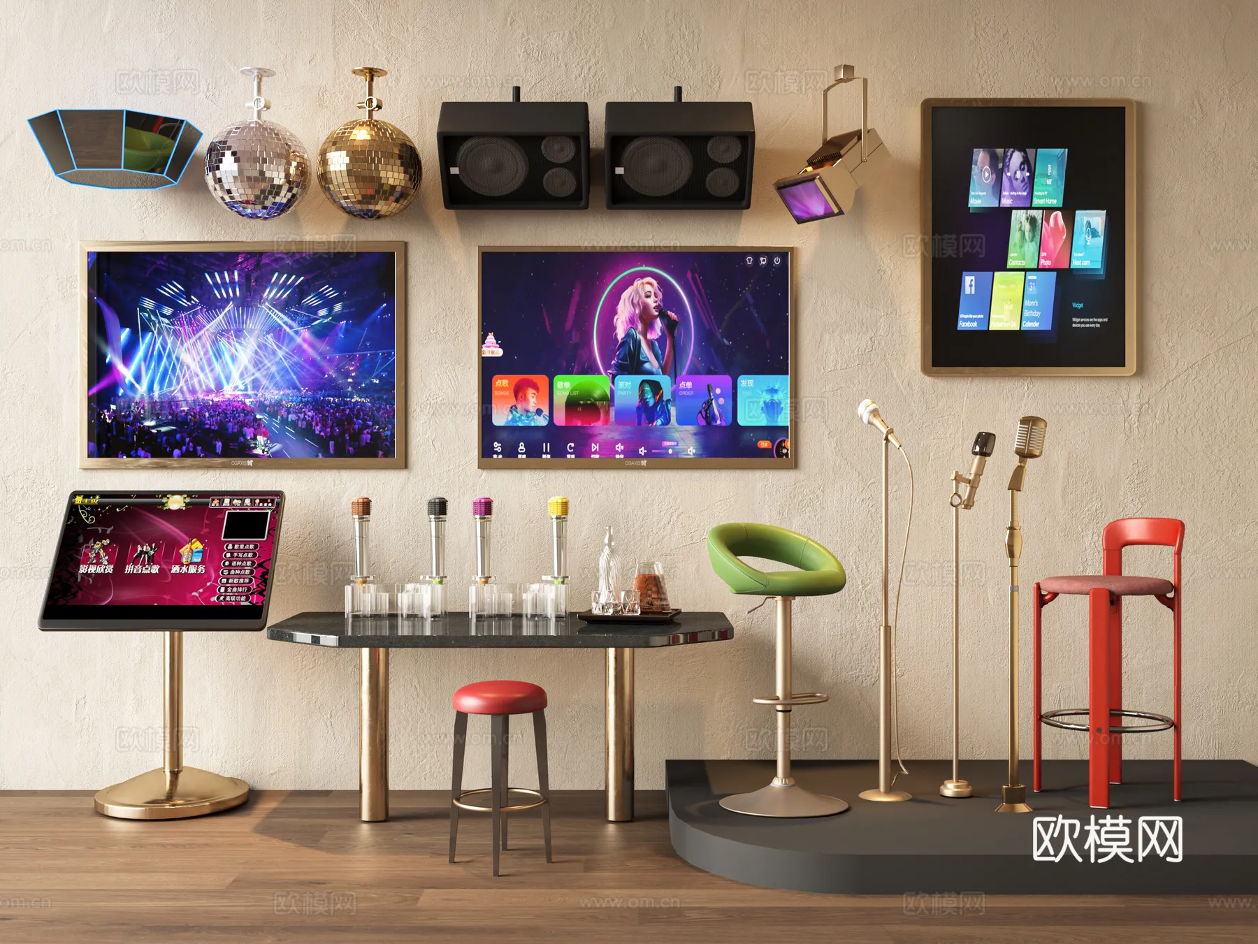 KTV Interior 3D Models – Karaoke – 120 – VRAY Render
