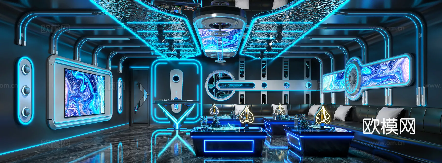 KTV Interior 3D Models – Karaoke – 131 – VRAY Render