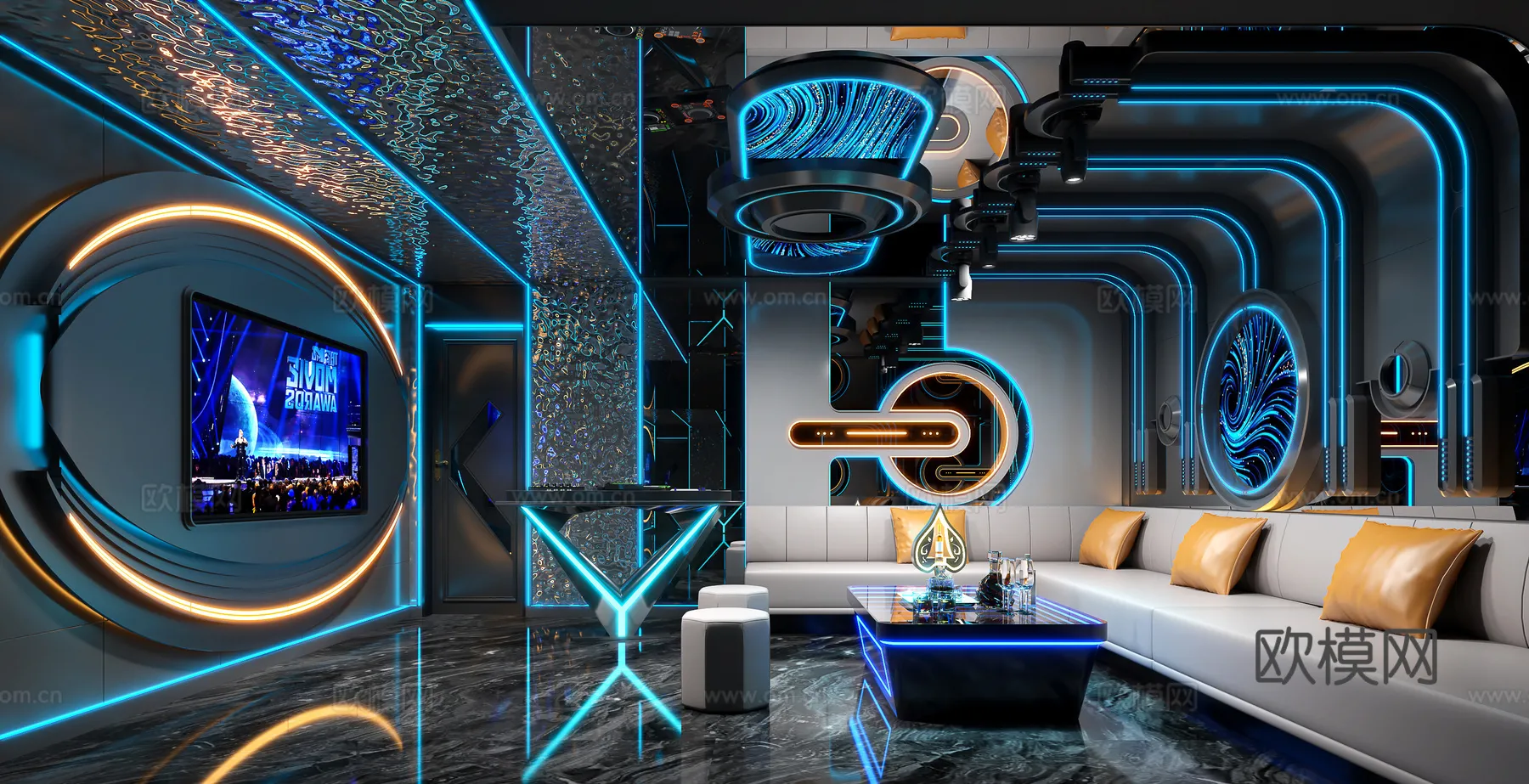 KTV Interior 3D Models – Karaoke – 132 – VRAY Render