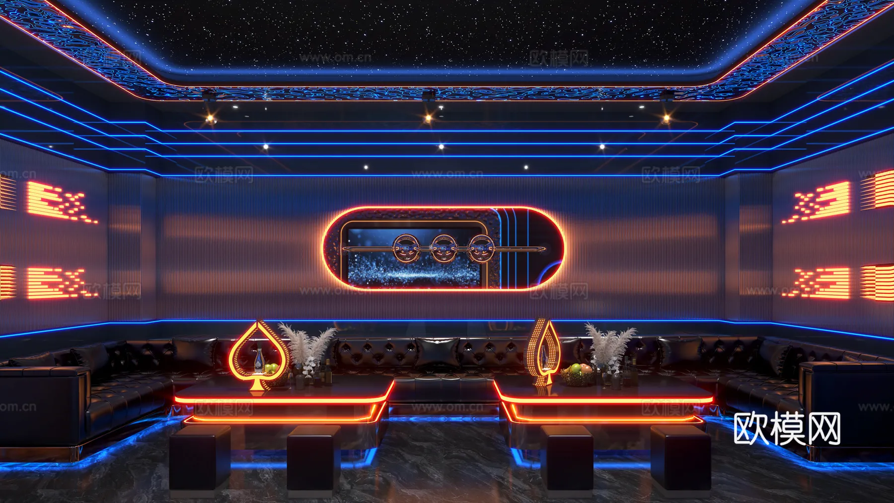 KTV Interior 3D Models – Karaoke – 133 – VRAY Render