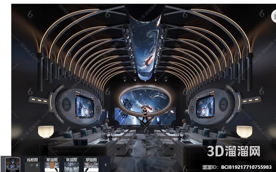 KTV Interior 3D Models – Karaoke – 139 – VRAY Render