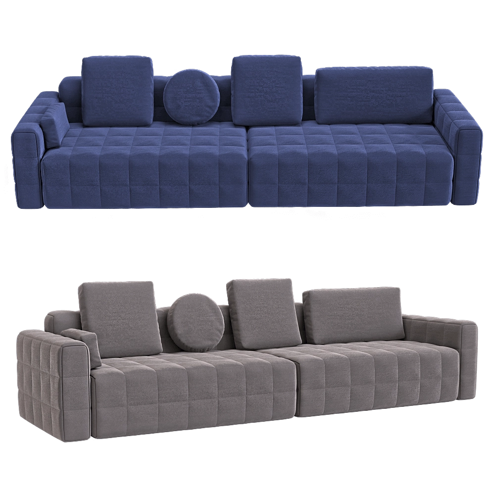 KULT – 4-seater fixed sofa Block 3D Model KULT – 4-seater fixed sofa Block 3D Model