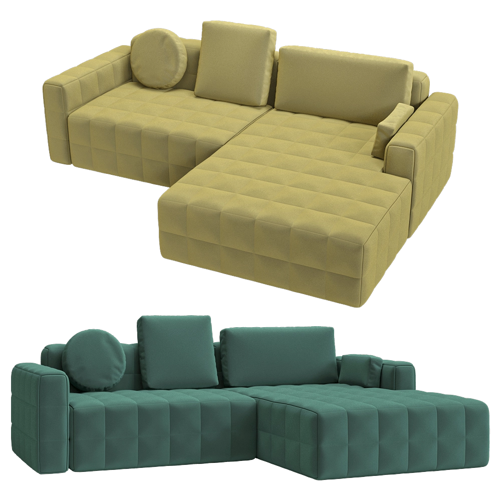 KULT – 4-seater fixed sofa with a daybed Block 3D Model KULT – 4-seater fixed sofa with a daybed Block 3D Model
