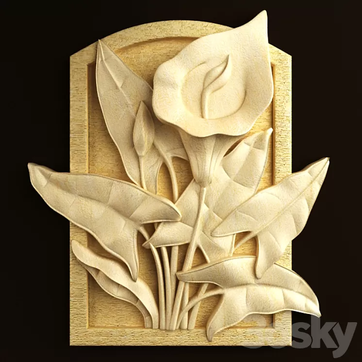 Kuncung Bawok Flower Relief 3D Model Kuncung Bawok Flower Relief 3D Model