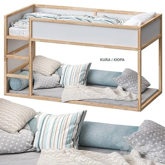KURA KURA Double bed 2 IKEA 3D Model KURA KURA Double bed 2 IKEA 3D Model