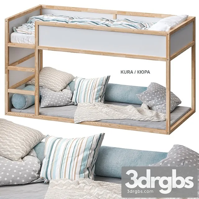 Kura Kura Double Bed 2 Ikea 3D Model Download