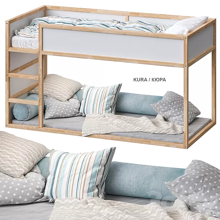 KURA KURA Double bed 2 IKEA 3D Model Free Download KURA KURA Double bed 2 IKEA 3D Model Free Download