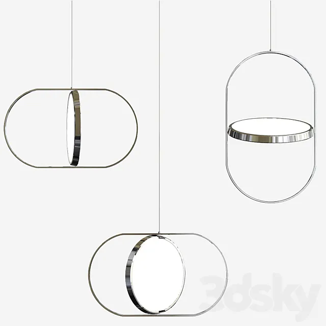 KUU – reversible pendant light 3D Model KUU – reversible pendant light 3D Model