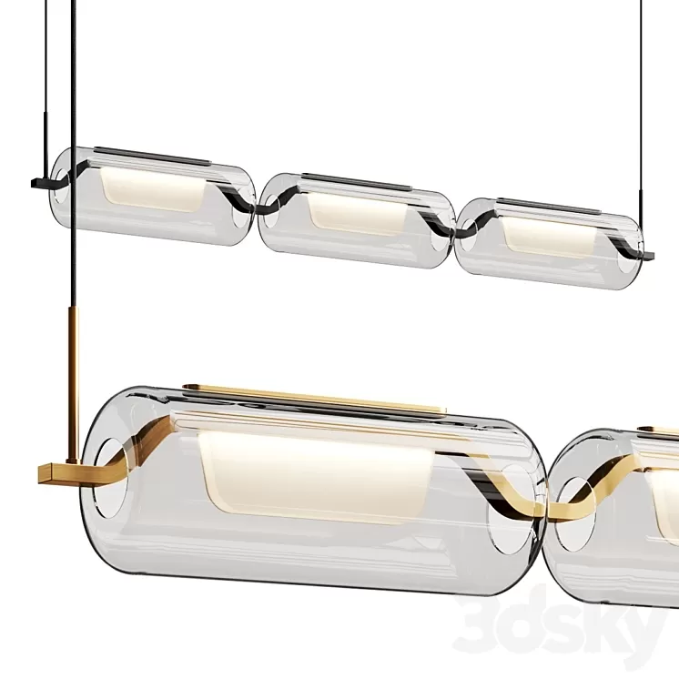 Kuzco Lighting Hilo Linear Pendant Lamp 3D Model Free Download