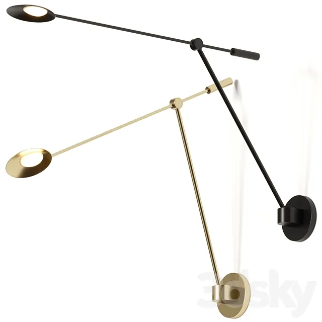 Kuzco Lighting Rotaire Arm Wall Lamp 3D Model Kuzco Lighting Rotaire Arm Wall Lamp 3D Model