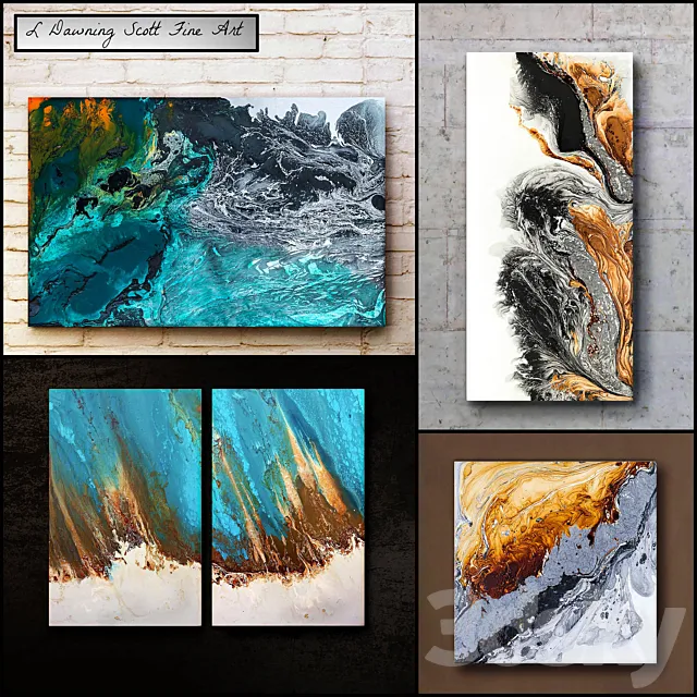 L Dawning Scott Fine Art – set 12 3D Model L Dawning Scott Fine Art – set 12 3D Model