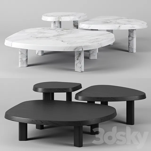 L Series Marble Coffee Table 3DModel