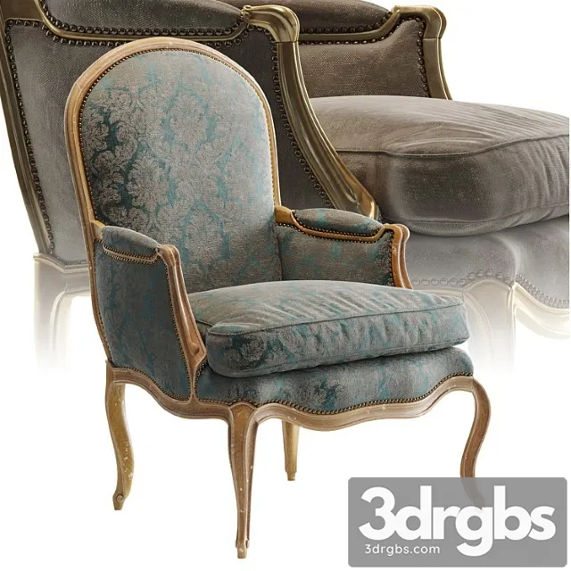L.xv bergere Armchair 3D Model Download