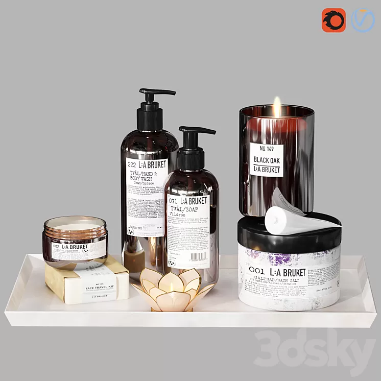 LA Bruket decor set-02 3D Model