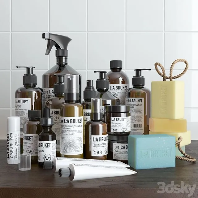 LA Bruket set of decorative cosmetics 3D Model LA Bruket set of decorative cosmetics 3D Model