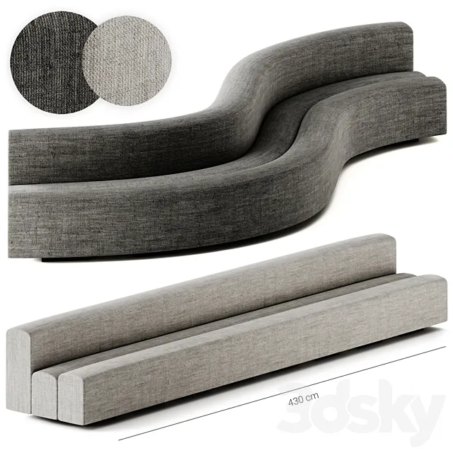 La Cividina OSAKA Sectional leisure sofa W430 3D Model La Cividina OSAKA Sectional leisure sofa W430 3D Model