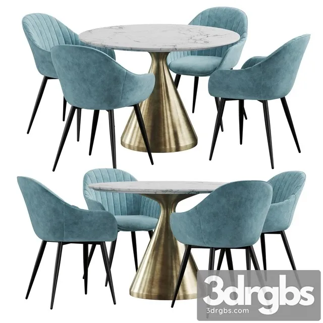 La Forma and West Elm Silhouette Dining set 3D Model Download