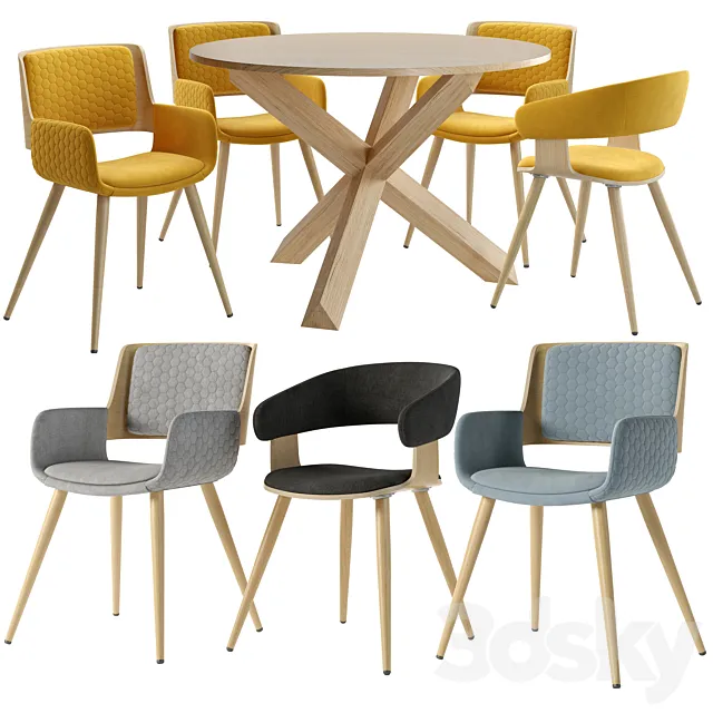 La Forma. ARENDAL table. Chair Heiman Andre 3D Model