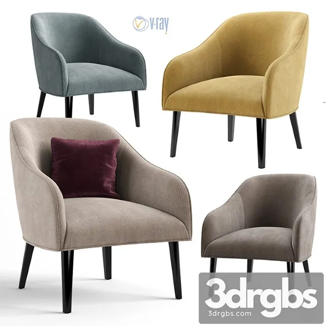La forma. lobby bobly corduroy armchair. 3D Model Download