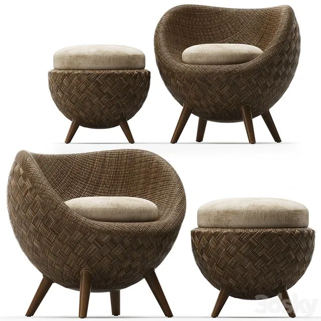 La Luna Lounge Armchair 3D Model
