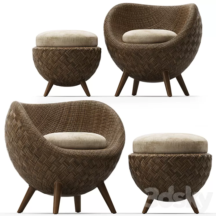 La Luna Lounge Armchair 3D Model La Luna Lounge Armchair 3D Model