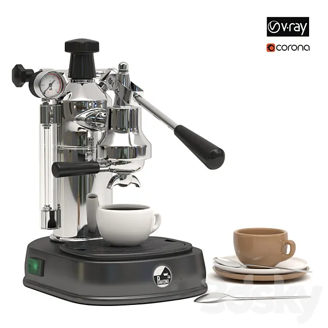 La Pavoni Professional Coffee Machine-PBB16 3DModel La Pavoni Professional Coffee Machine-PBB16 3DModel