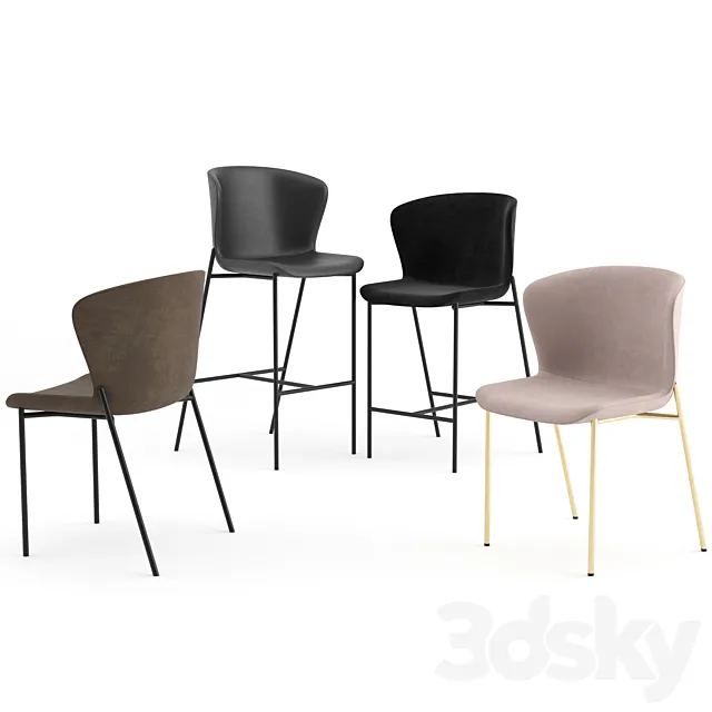 La Pipe Chairs by Friends & Founders 3D Model