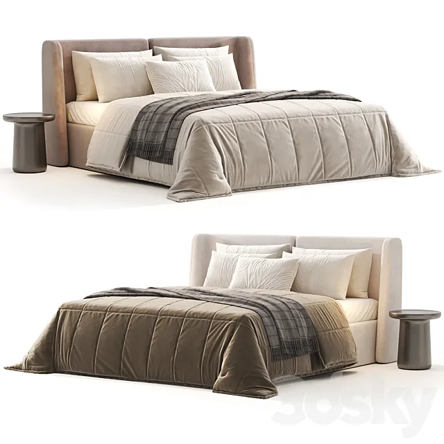 La Redoute bed Jolien headboard 3D Model La Redoute bed Jolien headboard 3D Model