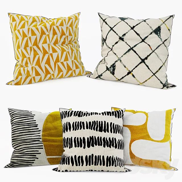 La Redoute – Decorative Pillows set 2 3D Model La Redoute – Decorative Pillows set 2 3D Model