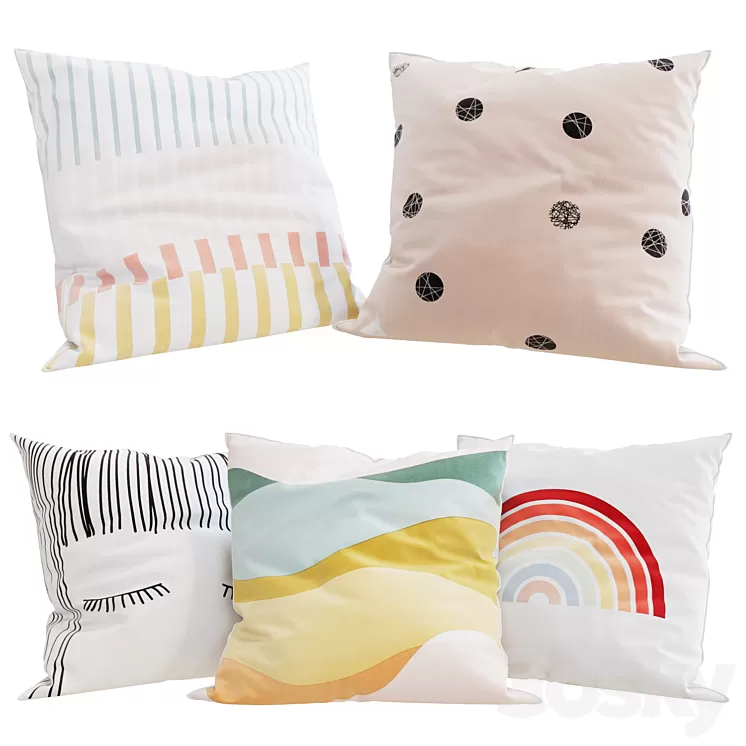 La Redoute – Decorative Pillows set 20 3D Model La Redoute – Decorative Pillows set 20 3D Model