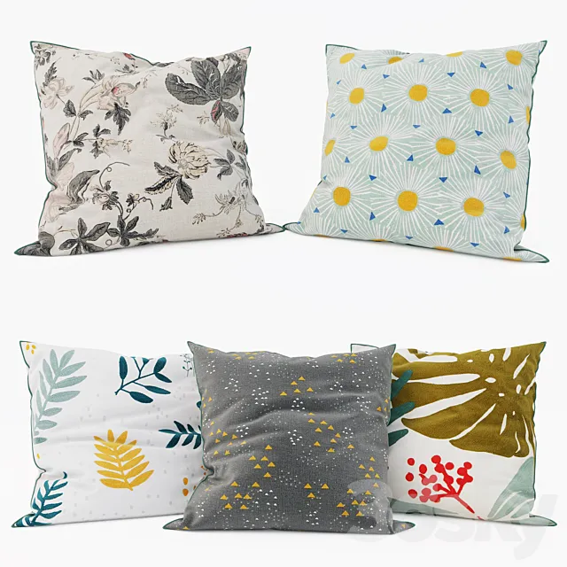 La Redoute – Decorative Pillows set 5 3D Model La Redoute – Decorative Pillows set 5 3D Model