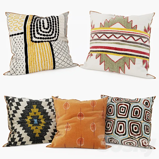 La Redoute – Decorative Pillows set 6 3D Model La Redoute – Decorative Pillows set 6 3D Model