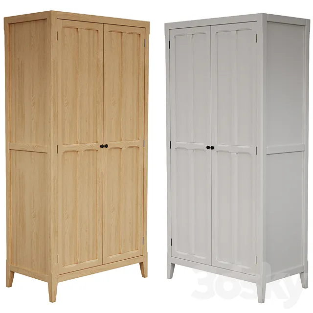 La Redoute Eugénie 2-Door Wardrobe 3D Model La Redoute Eugénie 2-Door Wardrobe 3D Model