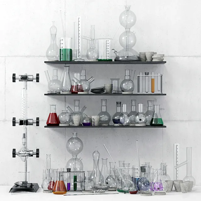 Laboratoria Chemistry set _ Labware 3D Model
