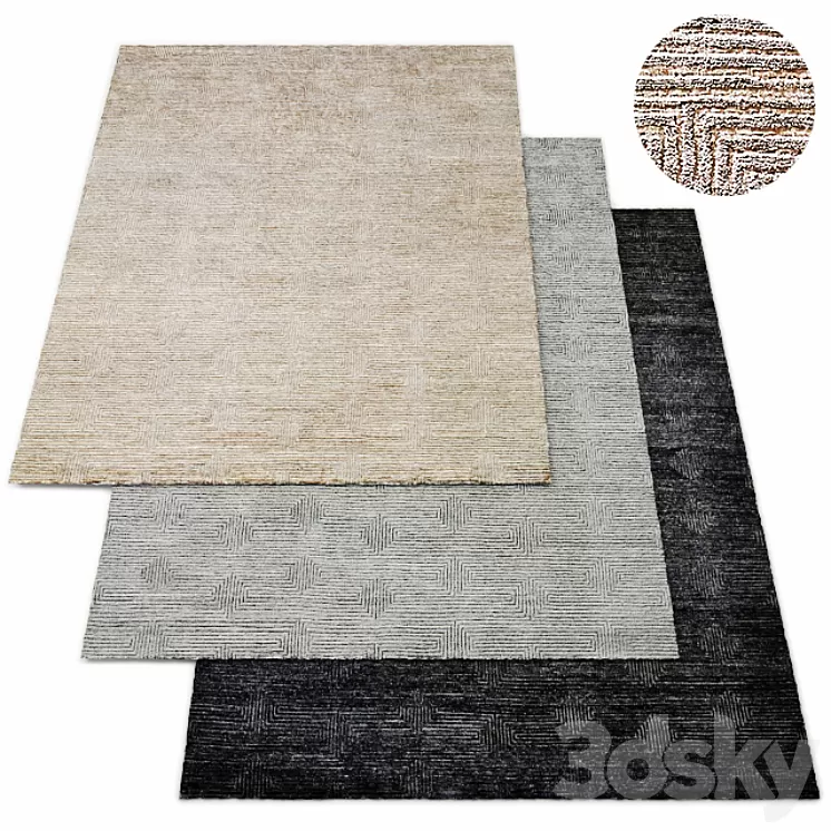 Labyrinth Hand-Knotted Rug RH Collection 3D Model
