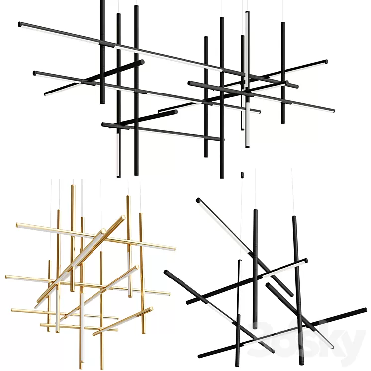 Labyrinth Intersections Chandelier 3D Model Free Download